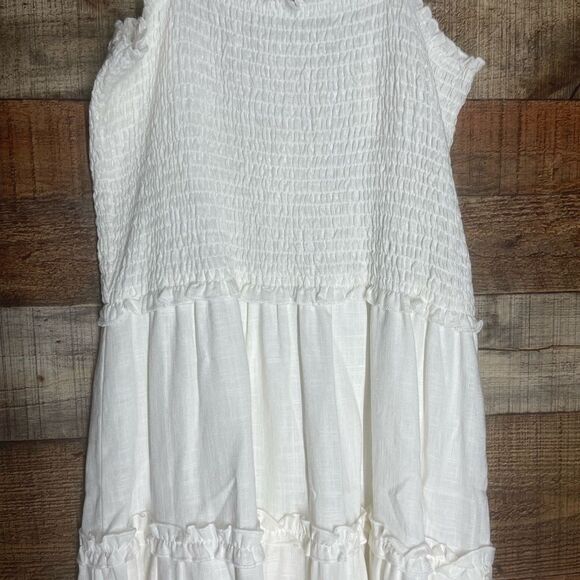 GB girls white smocked tiered‎ sundress spaghetti straps, size XL new with tags - Picture 10 of 12